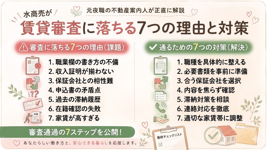 水商売が賃貸審査に落ちる7つの理由と対策