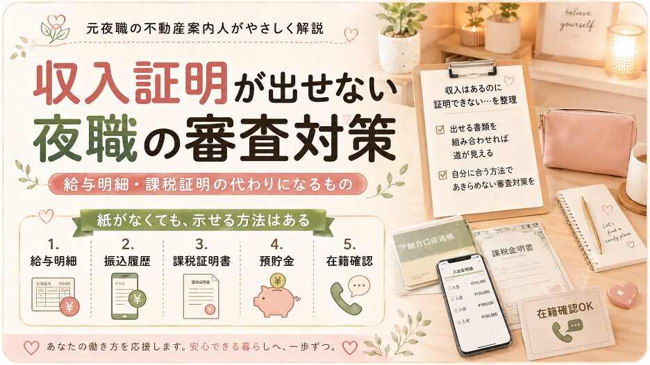 収入証明が出せない夜職の審査対策【給与明細・課税証明の代わりになるもの】